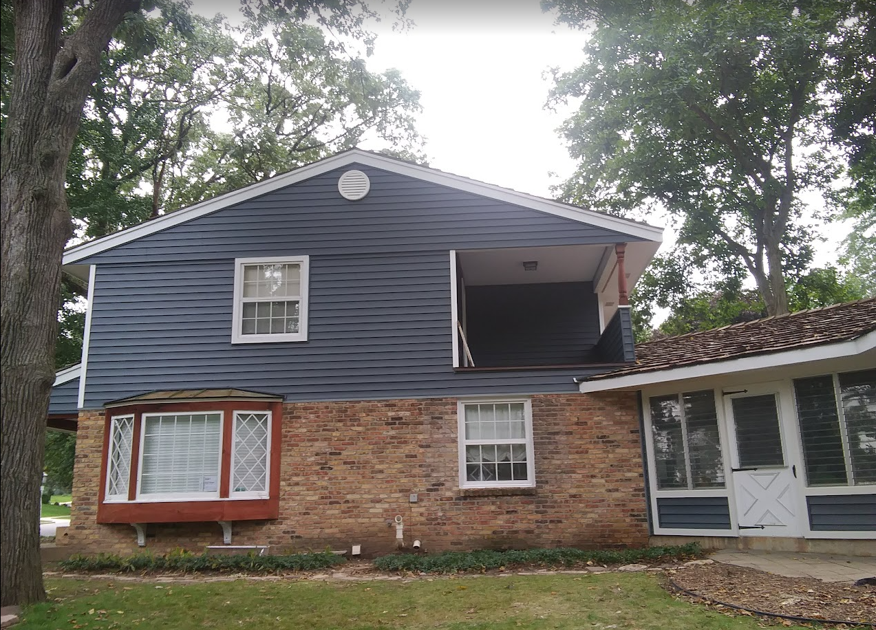 siding and brick house